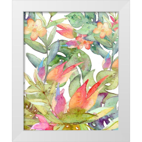 Tropical Watercolor White Modern Wood Framed Art Print by Robinson, Tamara