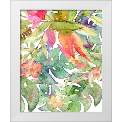 Tropical Watercolor II White Modern Wood Framed Art Print by Robinson, Tamara