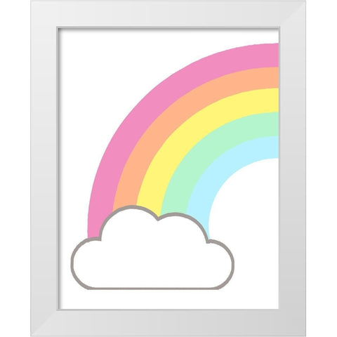 Rainbow White Modern Wood Framed Art Print by Robinson, Tamara