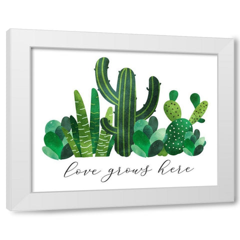 Love Grows White Modern Wood Framed Art Print by Robinson, Tamara