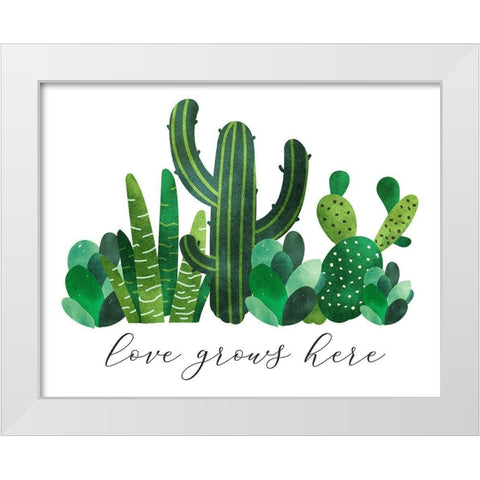 Love Grows White Modern Wood Framed Art Print by Robinson, Tamara