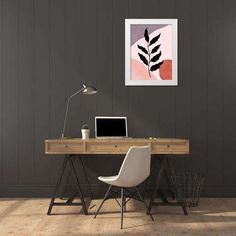 Plant Stem II White Modern Wood Framed Art Print by Dundon, Denise