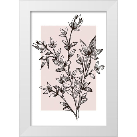 Botanical Branch White Modern Wood Framed Art Print by Dundon, Denise