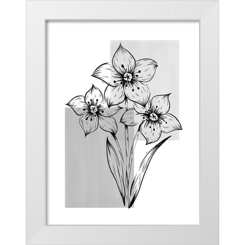 Botanical Rectangle White Modern Wood Framed Art Print by Dundon, Denise