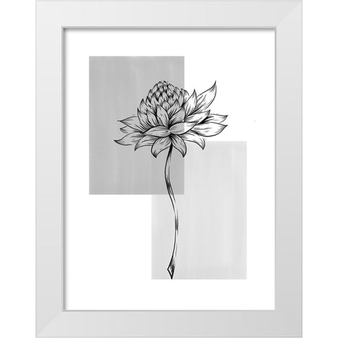 Botanical Rectangle II White Modern Wood Framed Art Print by Dundon, Denise