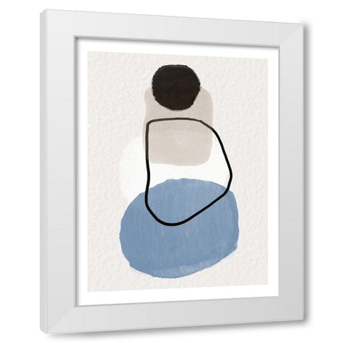 Stones White Modern Wood Framed Art Print by Dundon, Denise