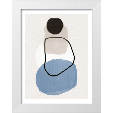 Stones White Modern Wood Framed Art Print by Dundon, Denise