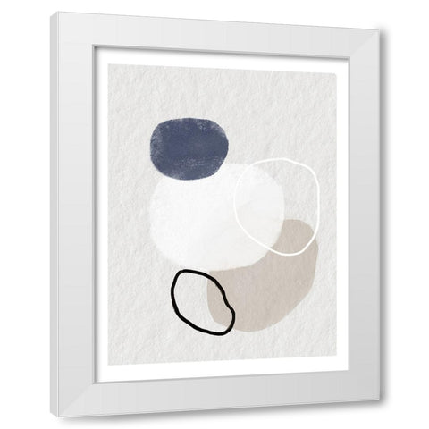 Stones II White Modern Wood Framed Art Print by Dundon, Denise