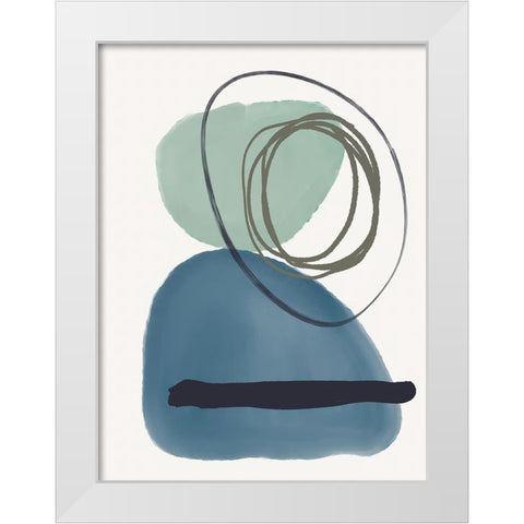 Shapes from the Sea White Modern Wood Framed Art Print by Dundon, Denise