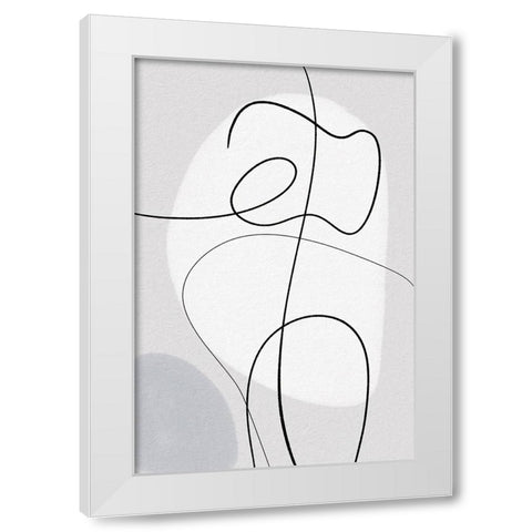 Curvy Lines II White Modern Wood Framed Art Print by Dundon, Denise