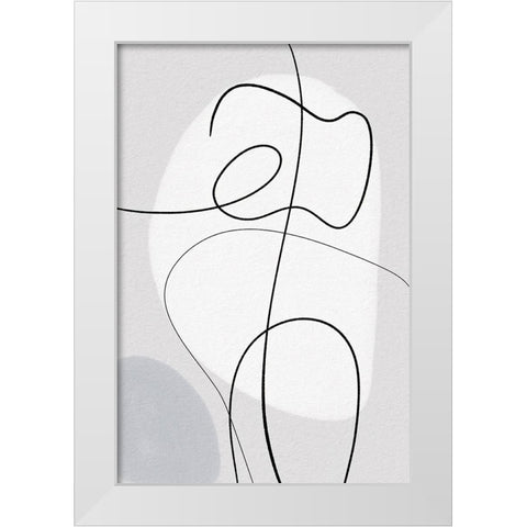 Curvy Lines II White Modern Wood Framed Art Print by Dundon, Denise