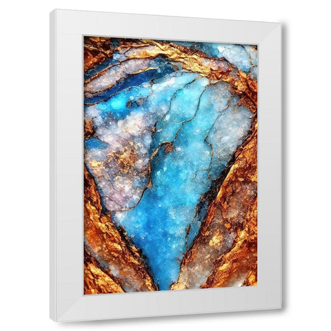 Aqua Pegmatite White Modern Wood Framed Art Print by Dundon, Denise