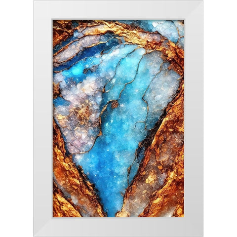 Aqua Pegmatite White Modern Wood Framed Art Print by Dundon, Denise
