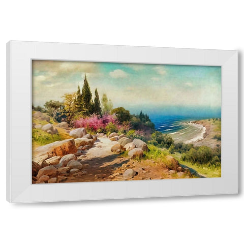 Walk to the Seashore White Modern Wood Framed Art Print by Dundon, Denise