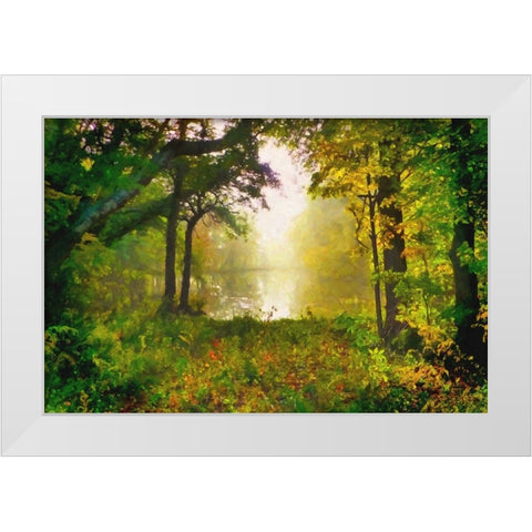 Morning Mist White Modern Wood Framed Art Print by Dundon, Denise