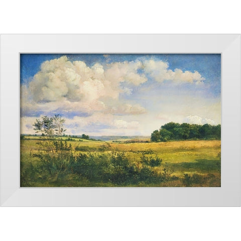 Sunlit Clouds White Modern Wood Framed Art Print by Dundon, Denise