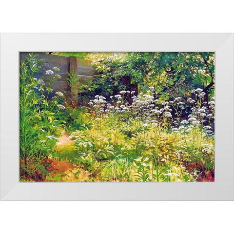 Garden Corner White Modern Wood Framed Art Print by Dundon, Denise