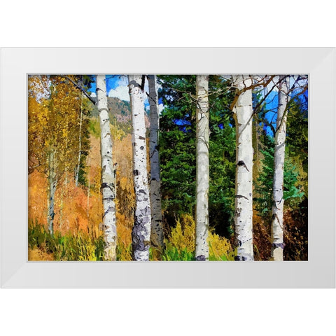 Aspen Grove White Modern Wood Framed Art Print by Dundon, Denise