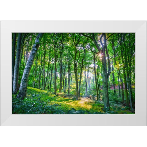 Emerald Forest White Modern Wood Framed Art Print by Dundon, Denise