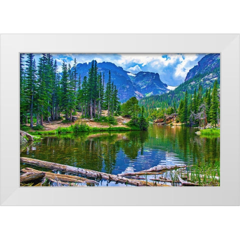 Dream Lake White Modern Wood Framed Art Print by Dundon, Denise