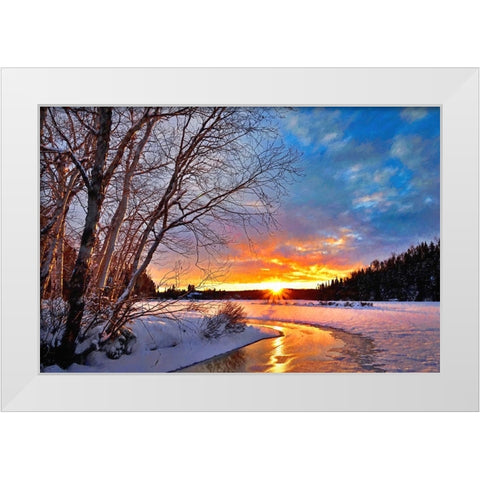 Winter Twilight White Modern Wood Framed Art Print by Dundon, Denise