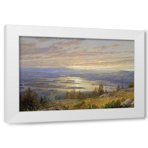 Lake Squam White Modern Wood Framed Art Print by Dundon, Denise