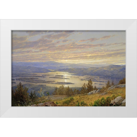 Lake Squam White Modern Wood Framed Art Print by Dundon, Denise