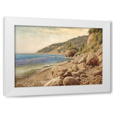 Sandstone Beach White Modern Wood Framed Art Print by Dundon, Denise