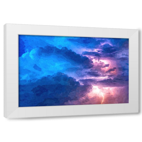 Thunderstorm at Night White Modern Wood Framed Art Print by Dundon, Denise