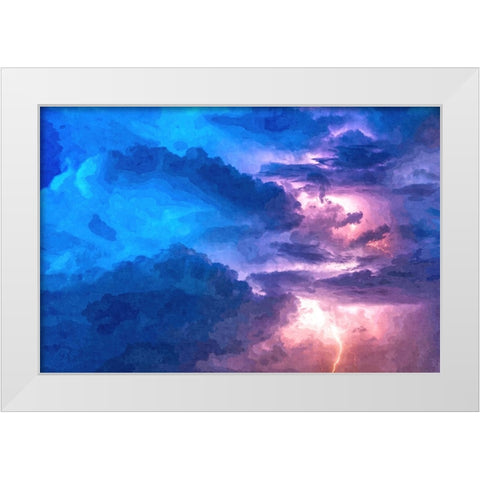 Thunderstorm at Night White Modern Wood Framed Art Print by Dundon, Denise