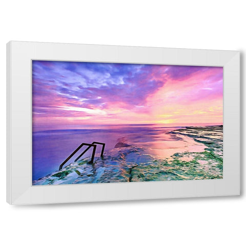 Fair Skies and Calm Sea White Modern Wood Framed Art Print by Dundon, Denise