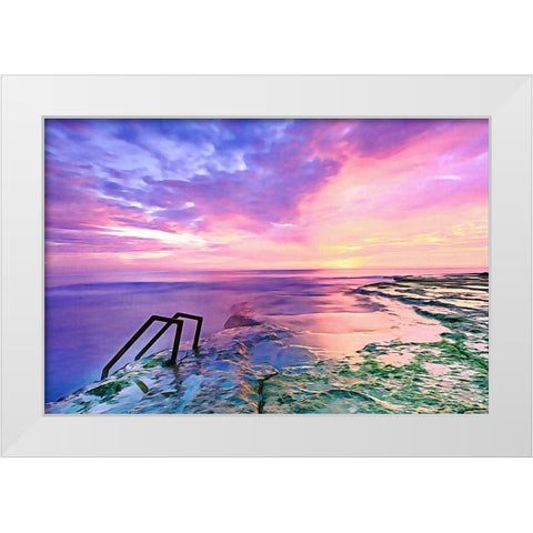 Fair Skies and Calm Sea White Modern Wood Framed Art Print by Dundon, Denise