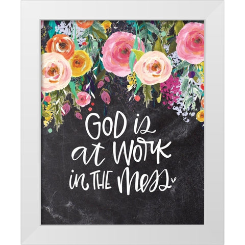 God is at Work White Modern Wood Framed Art Print by Wieners, Valerie