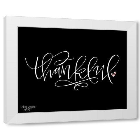 Thankful Black White Modern Wood Framed Art Print by Wieners, Valerie
