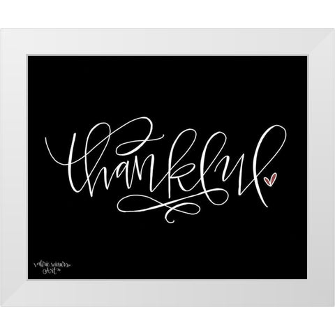 Thankful Black White Modern Wood Framed Art Print by Wieners, Valerie