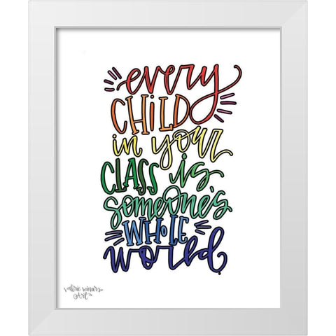 Every Child Colorful White Modern Wood Framed Art Print by Wieners, Valerie