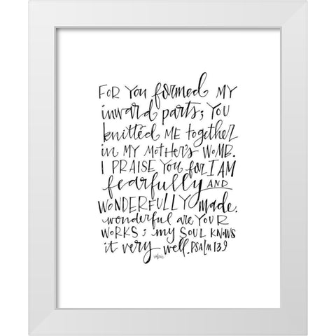 Psalm 139 White Modern Wood Framed Art Print by Wieners, Valerie