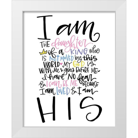 I am the Daughter White Modern Wood Framed Art Print by Wieners, Valerie