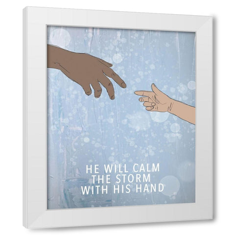 Calm the Storm White Modern Wood Framed Art Print by Wieners, Valerie