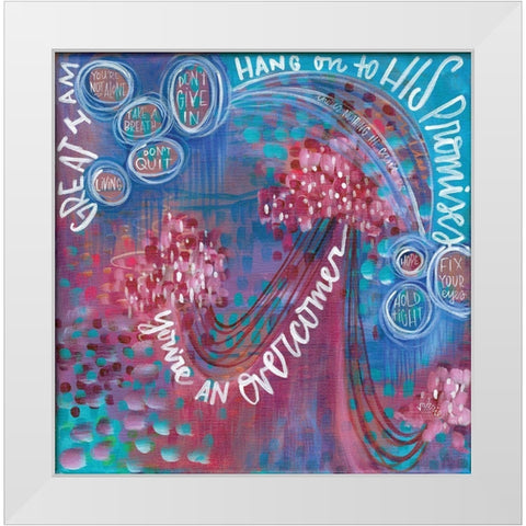 Hang on to His Promises White Modern Wood Framed Art Print by Wieners, Valerie
