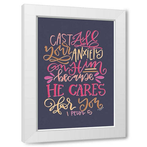 He Cares White Modern Wood Framed Art Print by Wieners, Valerie