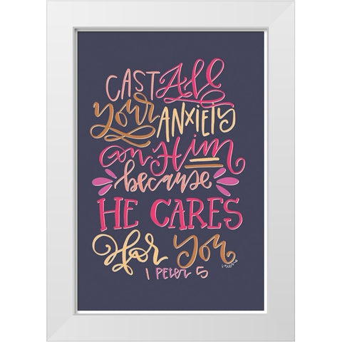 He Cares White Modern Wood Framed Art Print by Wieners, Valerie