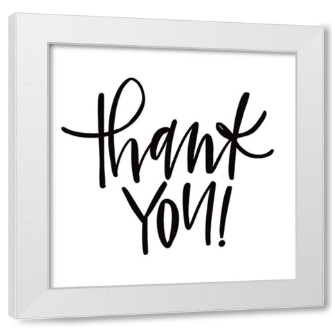 Thank You! White Modern Wood Framed Art Print by Wieners, Valerie