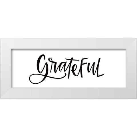 Grateful on White White Modern Wood Framed Art Print by Wieners, Valerie