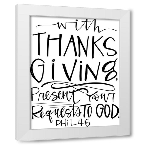 Thanksgiving Present White Modern Wood Framed Art Print by Wieners, Valerie