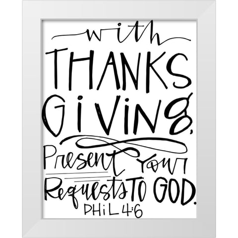 Thanksgiving Present White Modern Wood Framed Art Print by Wieners, Valerie