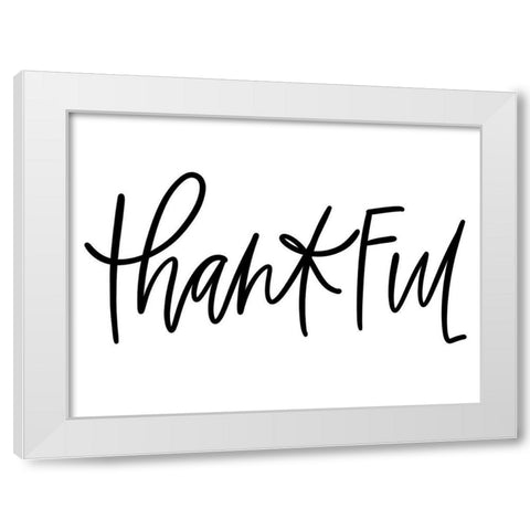 Thankful White Modern Wood Framed Art Print by Wieners, Valerie