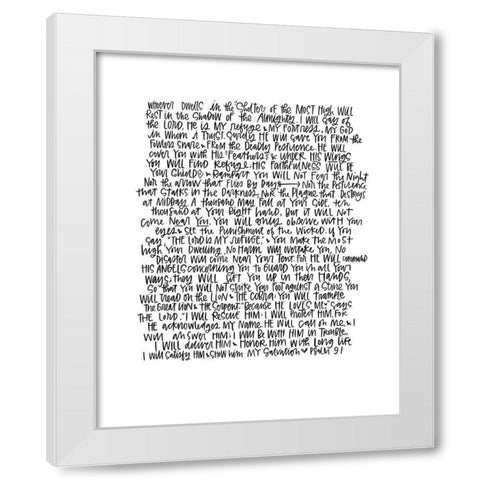 Psalm 91 White Modern Wood Framed Art Print by Wieners, Valerie