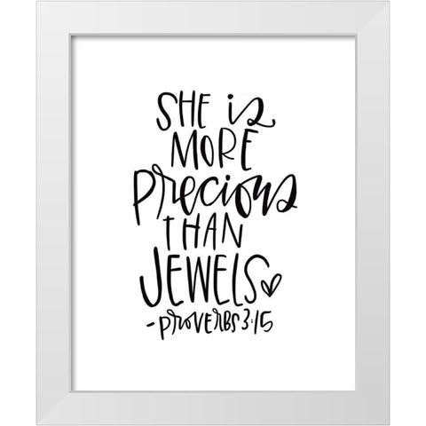 More Precious Than Jewels White Modern Wood Framed Art Print by Wieners, Valerie