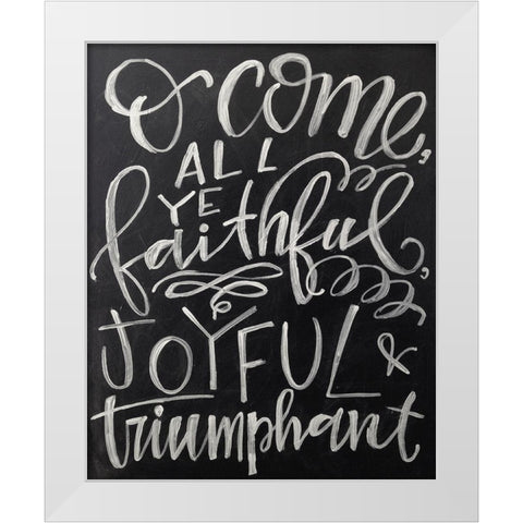Joyful Chalk White Modern Wood Framed Art Print by Wieners, Valerie